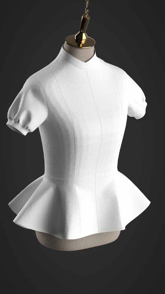 Short Sleeve Flared Blouse